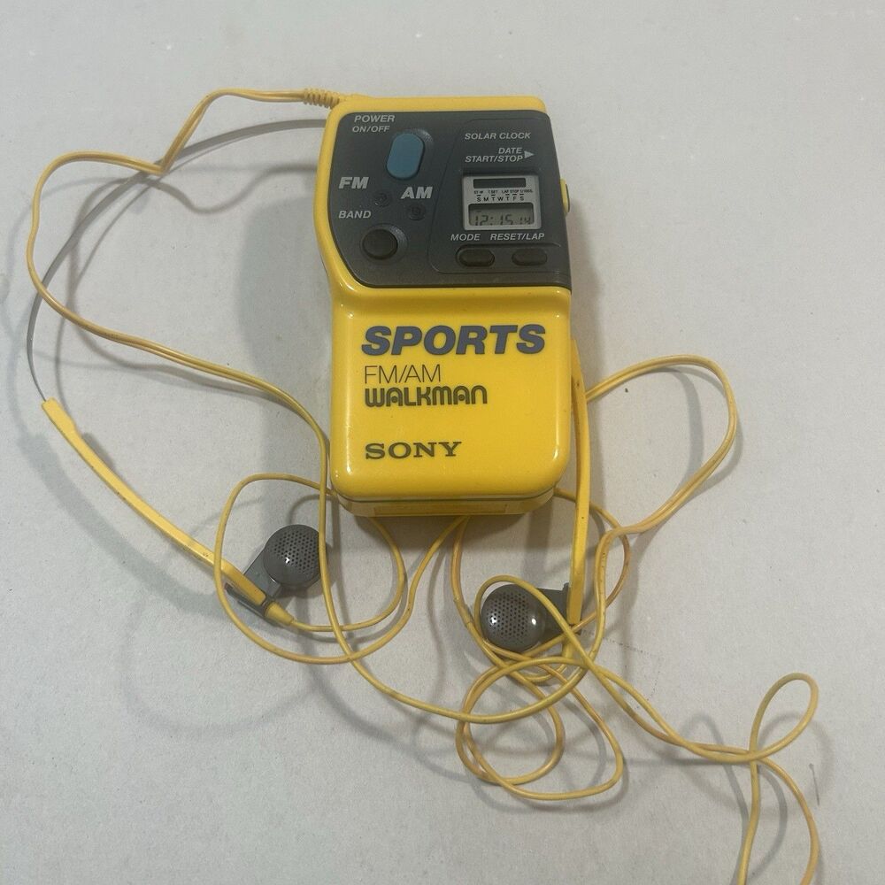 Sony Walkman Sports FM/AM RADIO w/ OEM Sony Headphones SRF-9 Tested Working